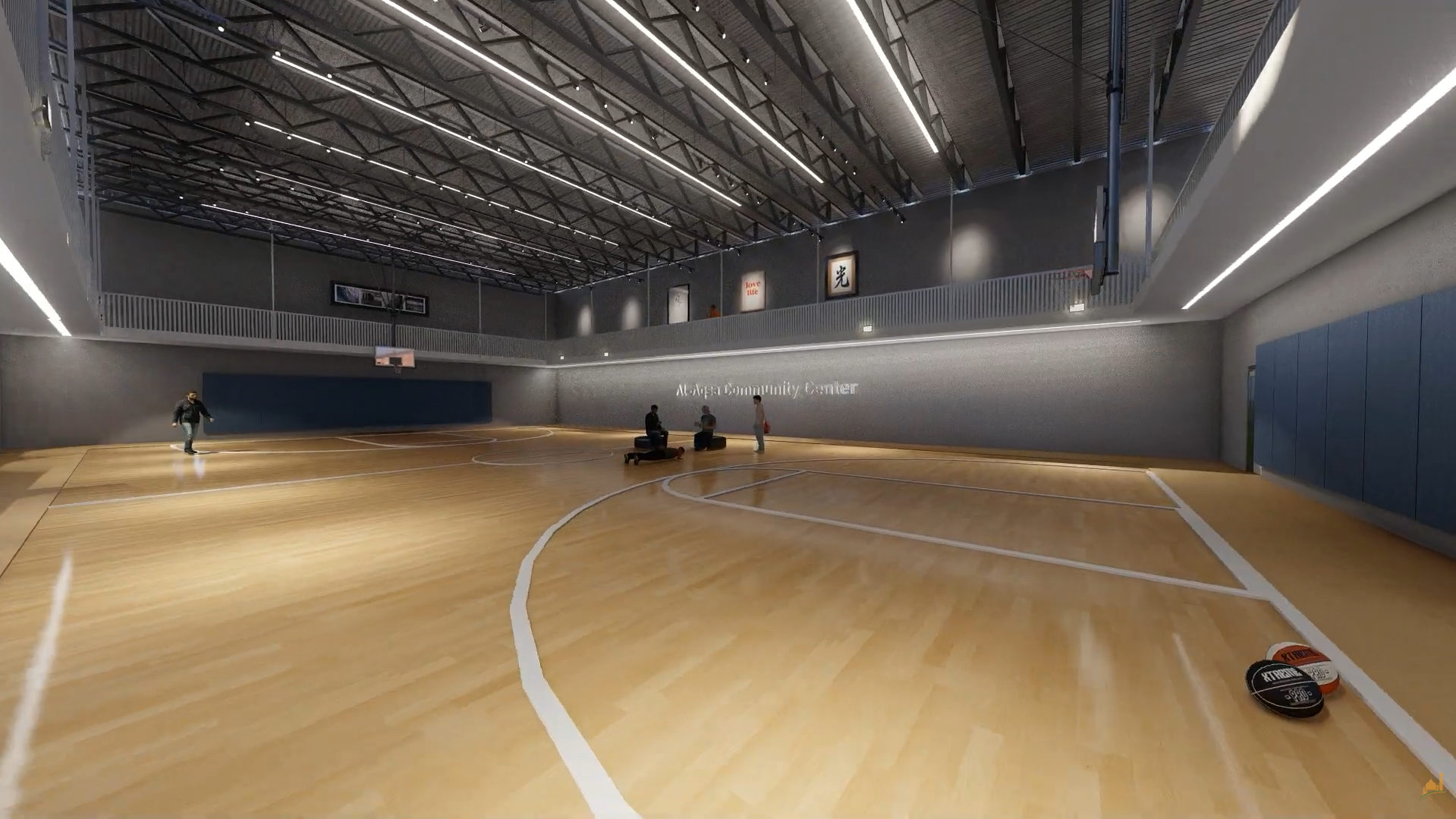 Basketball court rendering